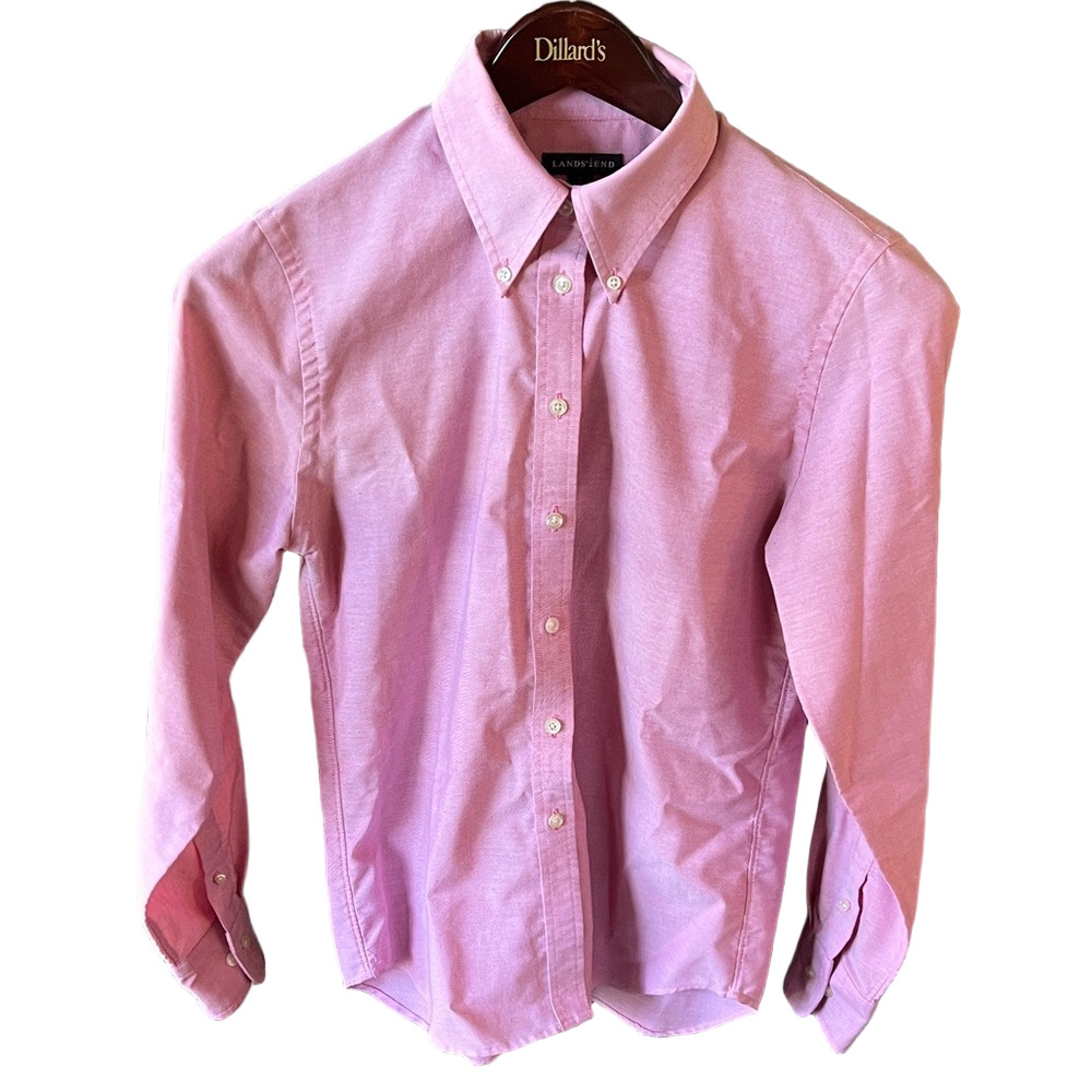 Lands' End Pink Button-Up Shirt 8